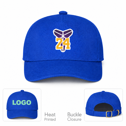 Kobe Bryant Mamba 24 Dad Baseball Cap Hat | Color: Blue | Original artwork on Drive garment