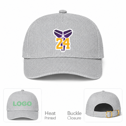 Kobe Bryant Mamba 24 Dad Baseball Cap Hat | Color: Gray | Original artwork on Drive garment