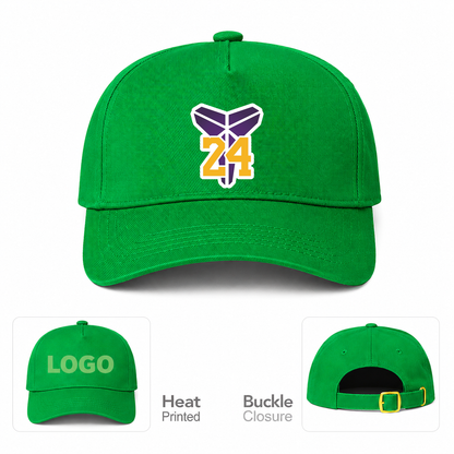 Kobe Bryant Mamba 24 Dad Baseball Cap Hat | Color: Kelly Green | Original artwork on Drive garment