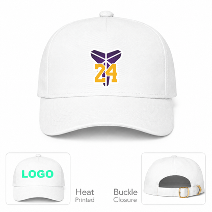 Kobe Bryant Mamba 24 Dad Baseball Cap Hat | Color: White | Original artwork on Drive garment