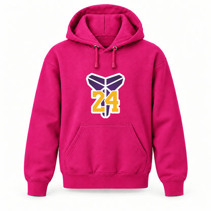Kobe Bryant Mamba 24 - Youth Large Hoodie (Ages 10–12) | Color: Hot Pink
