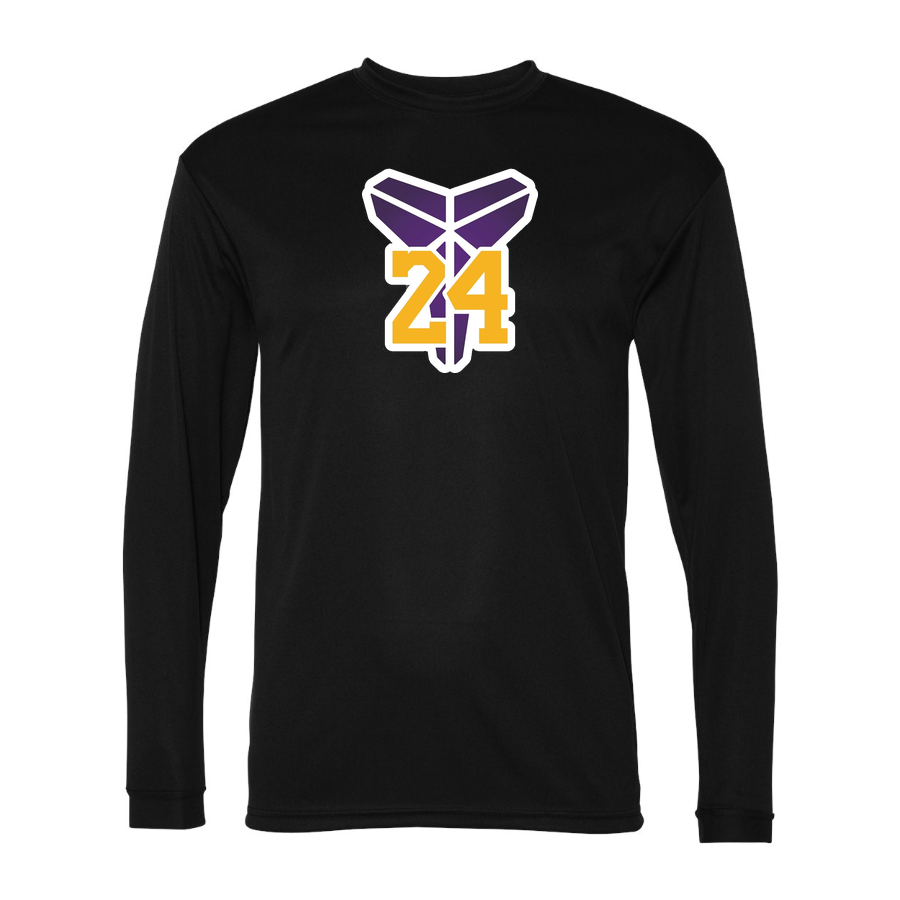 Men's Kobe Bryant Mamba 24 Performance Long Sleeve T-Shirt | Color: Black | Original artwork on Drive garment