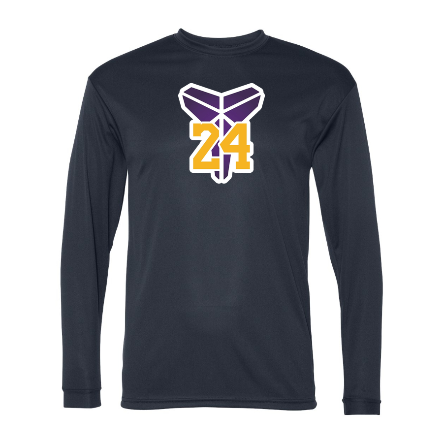 Men's Kobe Bryant Mamba 24 Performance Long Sleeve T-Shirt | Color: Navy | Original artwork on Drive garment