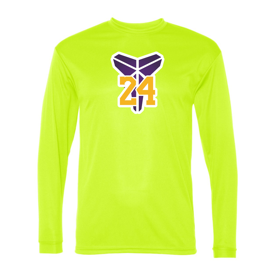 Men's Kobe Bryant Mamba 24 Performance Long Sleeve T-Shirt | Color: Safety Yellow | Original artwork on Drive garment