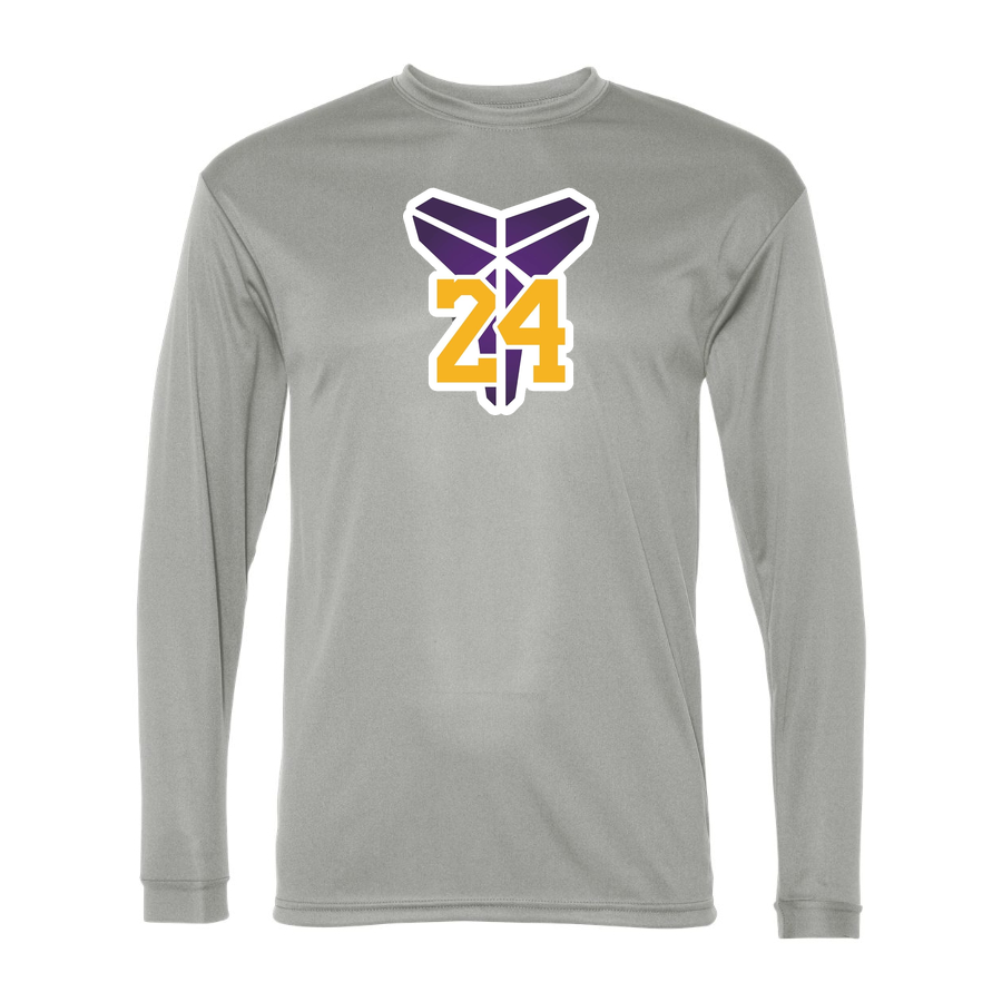 Men's Kobe Bryant Mamba 24 Performance Long Sleeve T-Shirt | Color: Silver | Original artwork on Drive garment