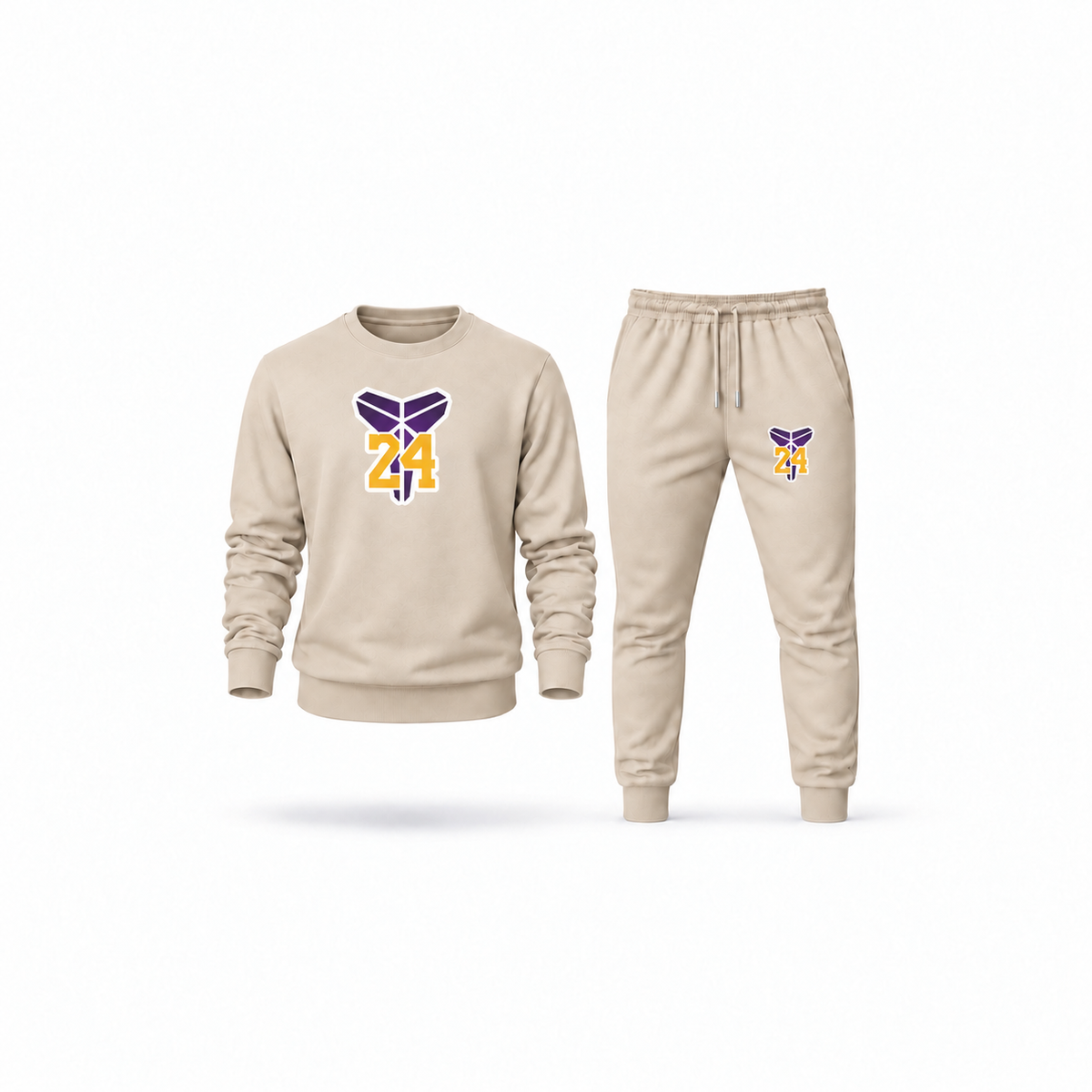 Men's Kobe Bryant Mamba 24 Sweatshirt Joggers Set | Color: Tan | Main