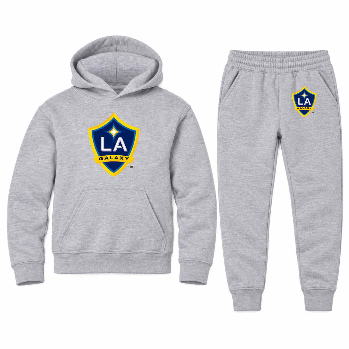 LA Galaxy FC youth hoodie jogger set, Sports Grey, Youth Large ages 10–12