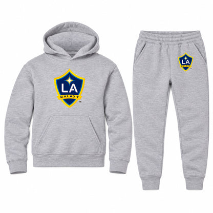 LA Galaxy FC youth hoodie jogger set, Sports Grey, Youth Large ages 10–12