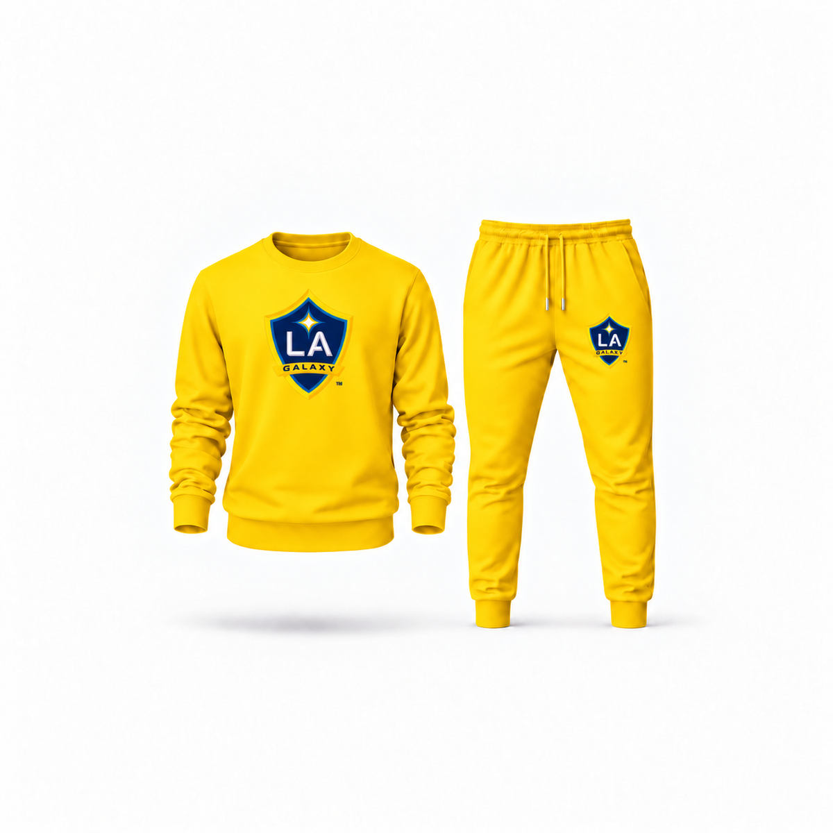 Men's LA Galaxy FC Sweatshirt Joggers Set | Color: Yellow | Main