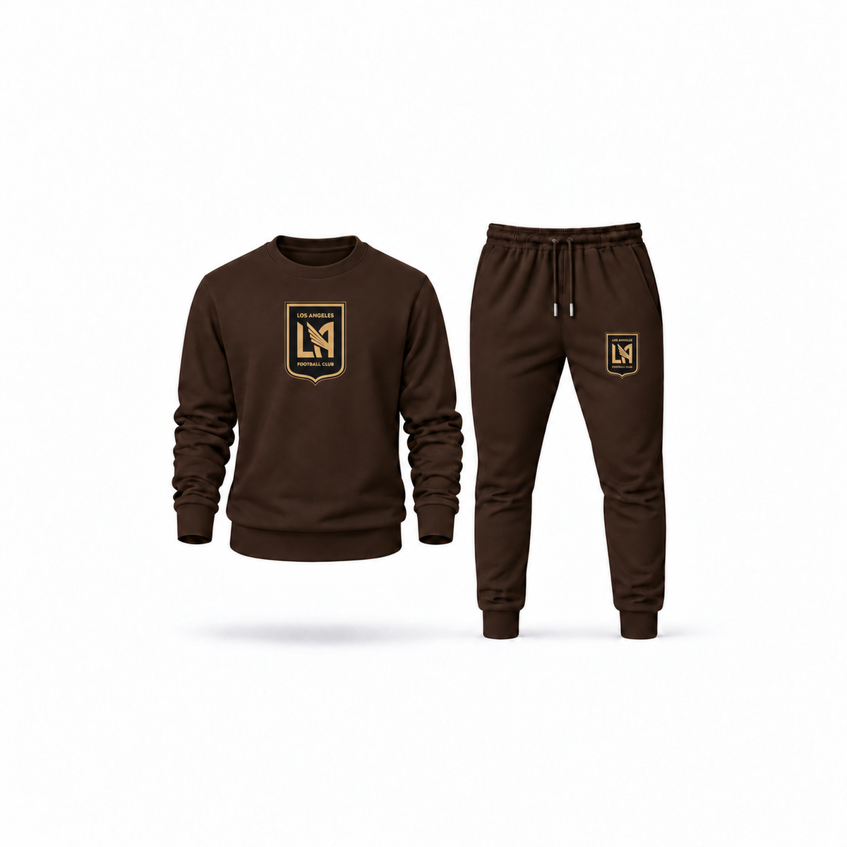 Men's LAFC Los Angeles Football Club Sweatshirt Joggers Set | Color: Brown | Main