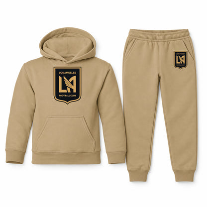 LAFC Los Angeles Football Club youth hoodie jogger set, Khaki, Youth Large ages 10–12