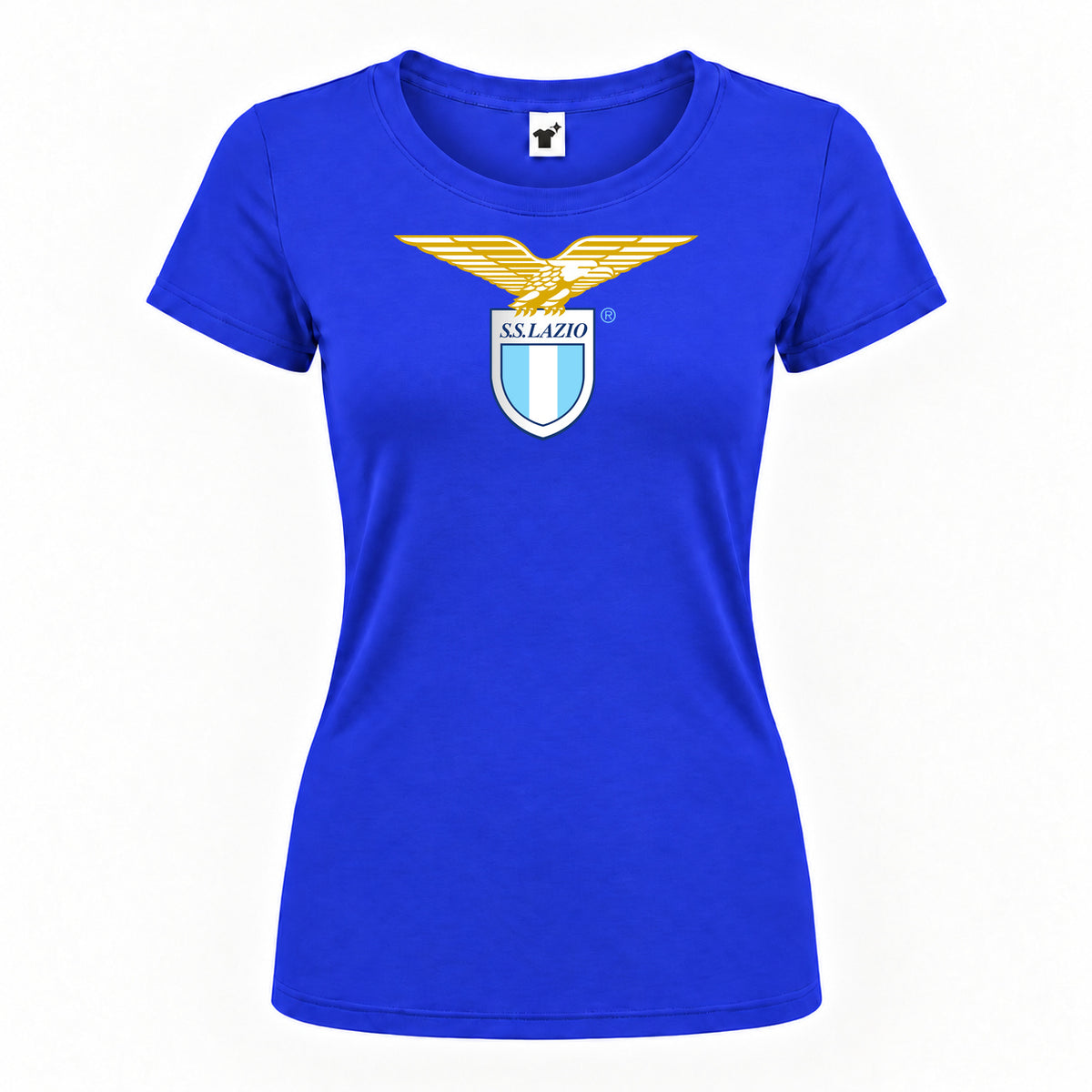 Women's Lazio FC Round Neck T-Shirt — Royal Blue — original logo on current Drive garment