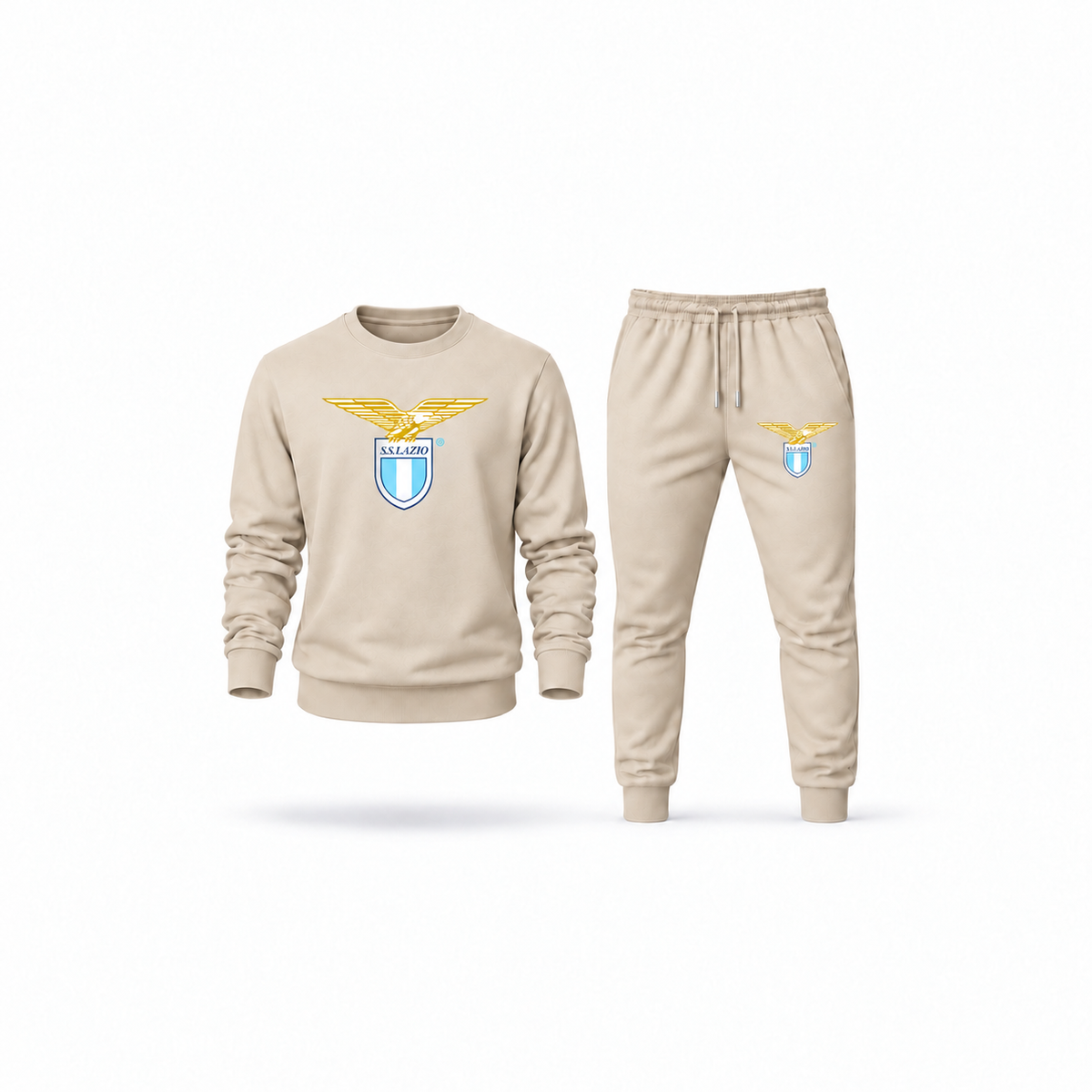Men's Lazio FC Sweatshirt Joggers Set | Color: Tan | Main