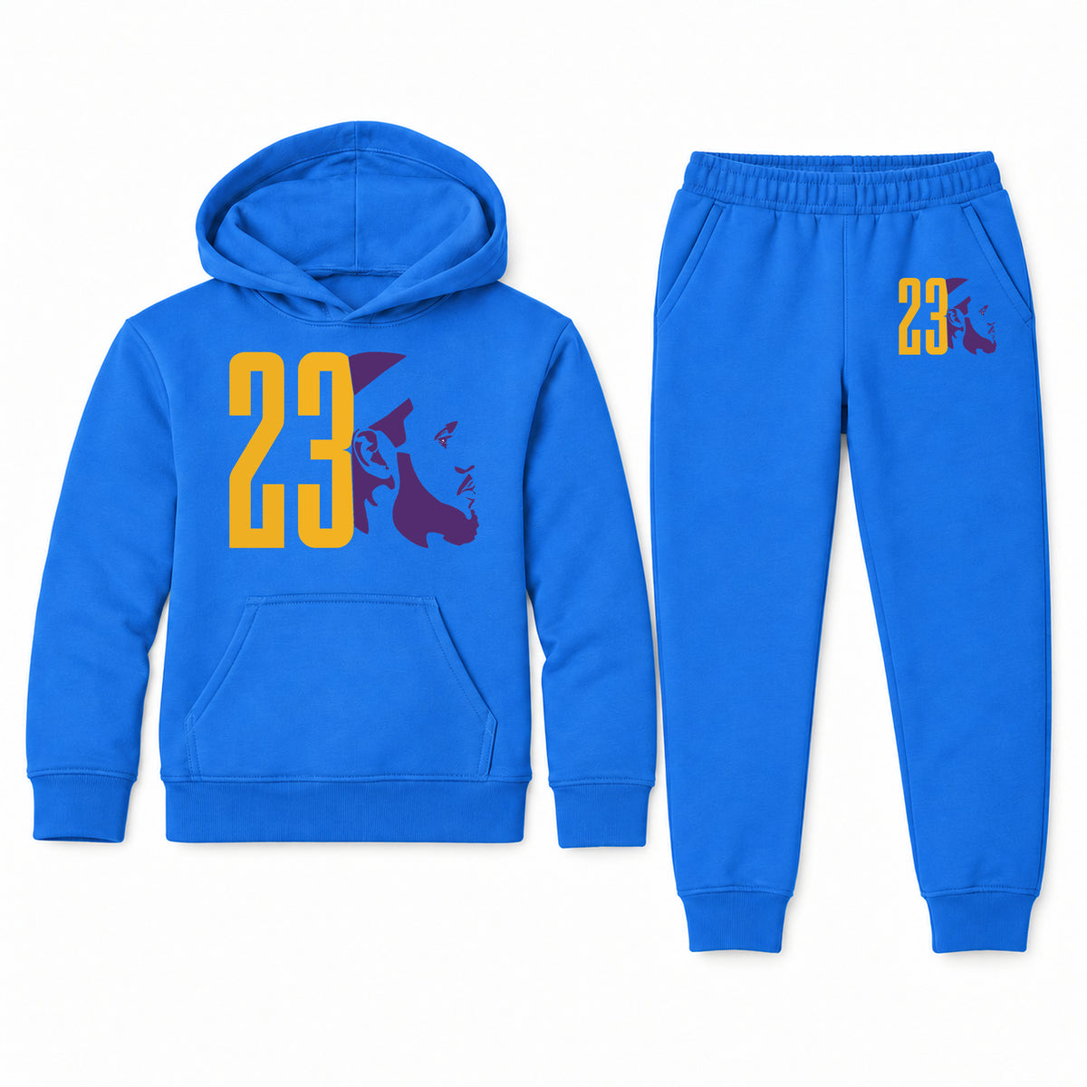 Lebron James 23 youth hoodie jogger set, Blue, Youth Large ages 10–12