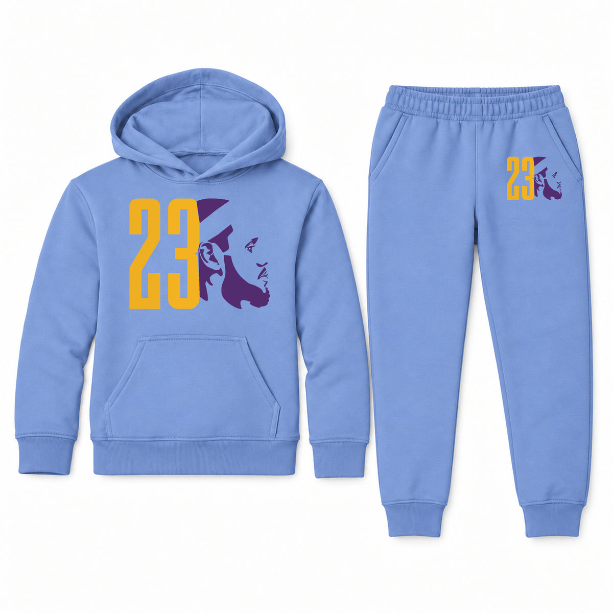 Lebron James 23 youth hoodie jogger set, Carolina Blue, Youth Large ages 10–12