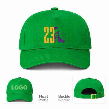 Lebron James 23 Dad Baseball Cap Hat | Color: Kelly Green | Original artwork on Drive garment