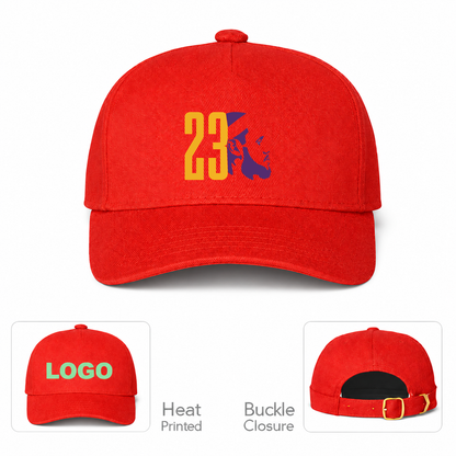 Lebron James 23 Dad Baseball Cap Hat | Color: Red | Original artwork on Drive garment