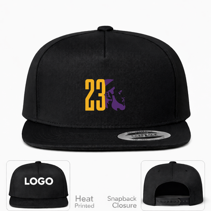 Lebron James 23 Snapback Hat | Color: Black | Original artwork on Drive garment