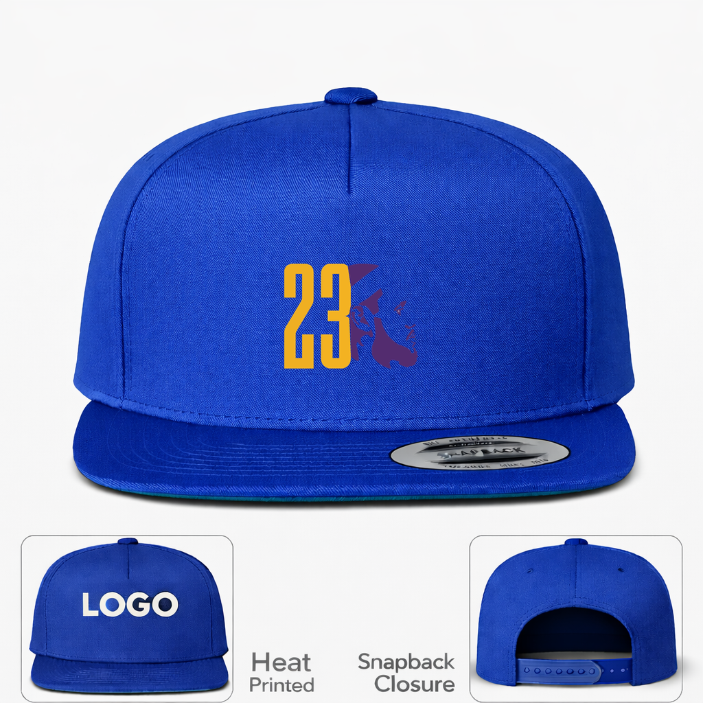 Lebron James 23 Snapback Hat | Color: Blue | Original artwork on Drive garment