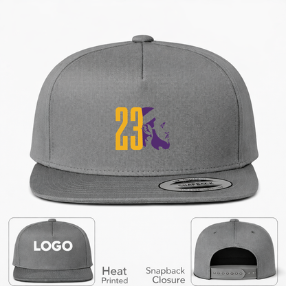 Lebron James 23 Snapback Hat | Color: Grey | Original artwork on Drive garment