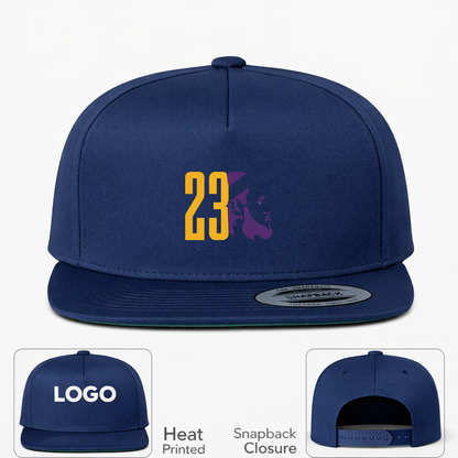 Lebron James 23 Snapback Hat | Color: Navy | Original artwork on Drive garment