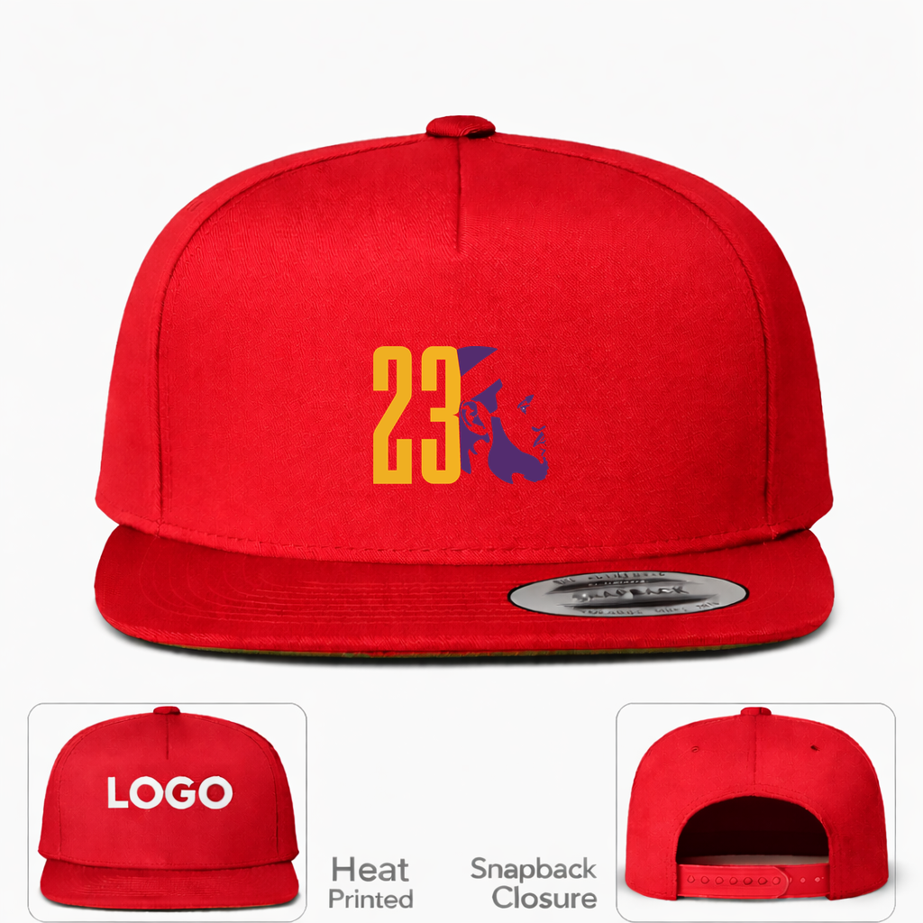Lebron James 23 Snapback Hat | Color: Red | Original artwork on Drive garment