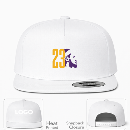 Lebron James 23 Snapback Hat | Color: White | Original artwork on Drive garment