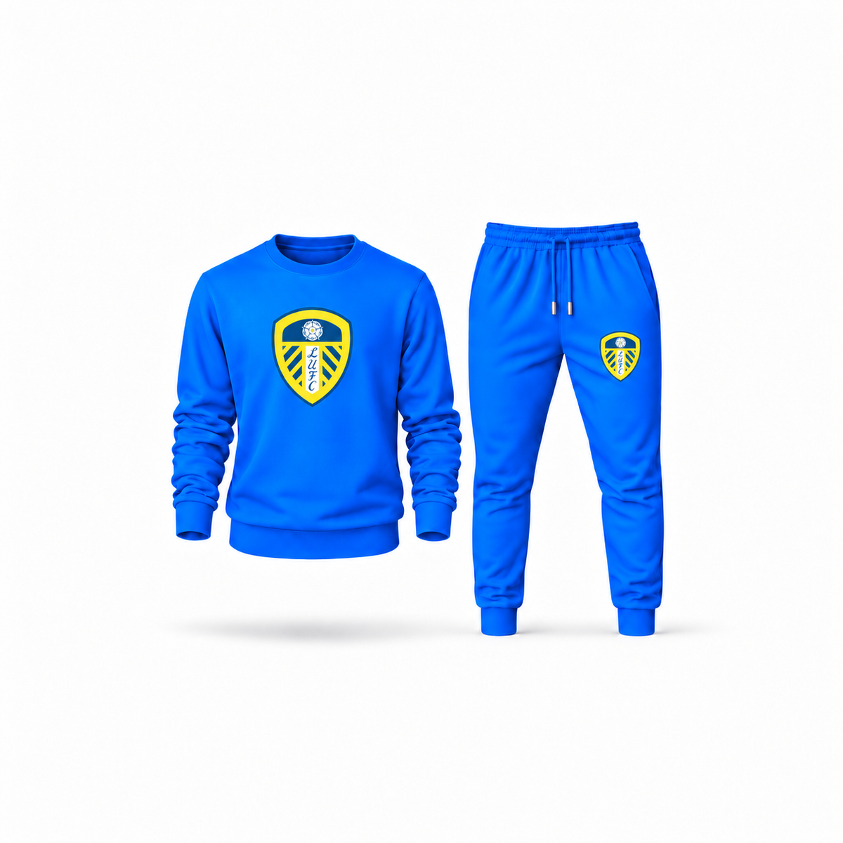 Men's Leeds United Football Club Sweatshirt Joggers Set | Color: Azure | Main