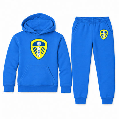 Leeds United Football Club youth hoodie jogger set, Blue, Youth Large ages 10–12