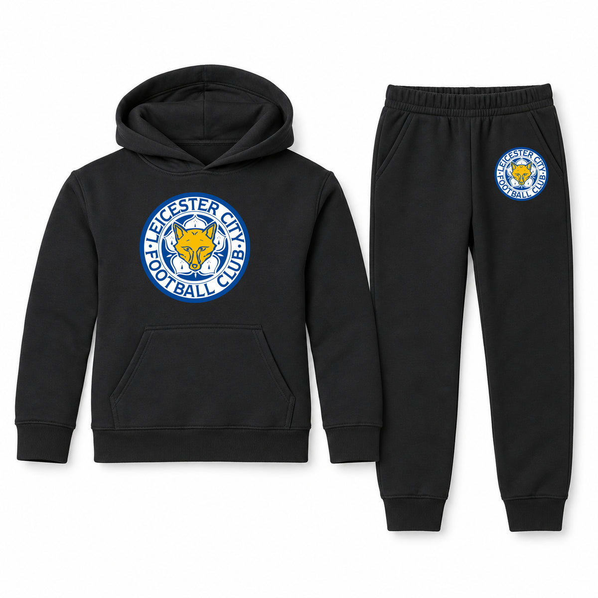 Leicester City FC youth hoodie jogger set, Black, Youth Large ages 10–12