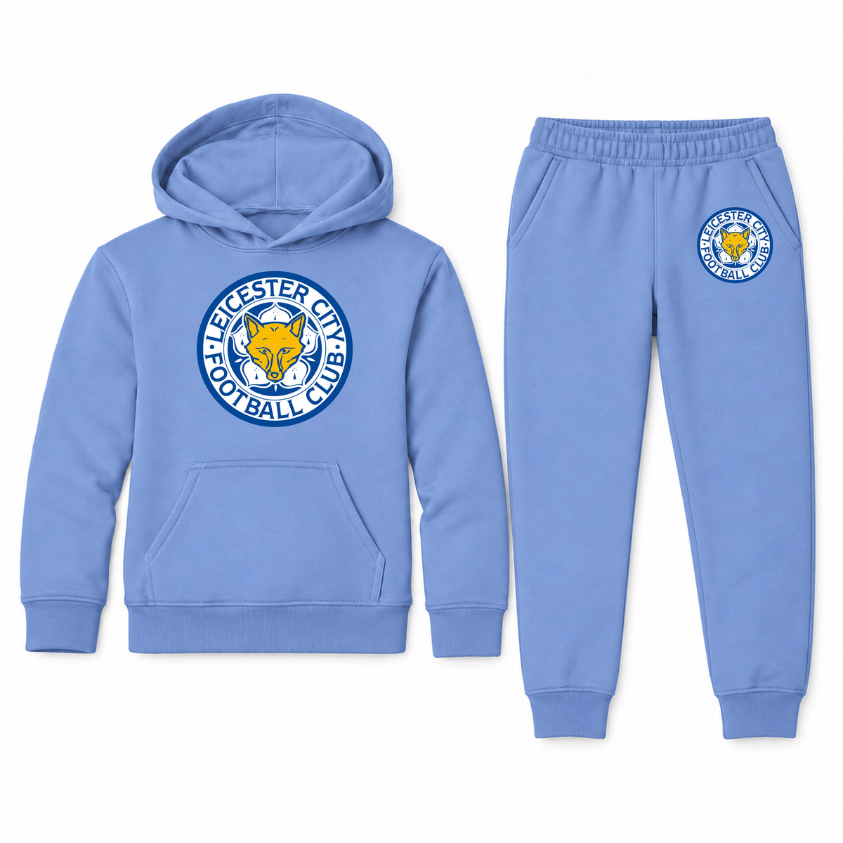 Leicester City FC youth hoodie jogger set, Carolina Blue, Youth Large ages 10–12
