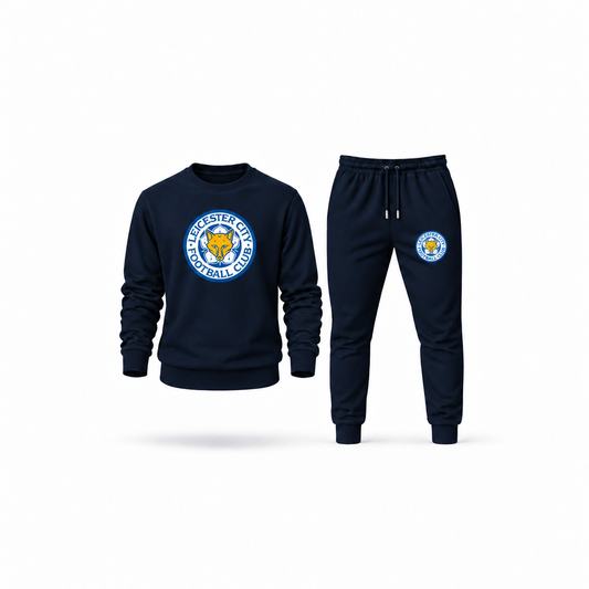 Men's Leicester City FC Sweatshirt Joggers Set | Color: Navy | Main