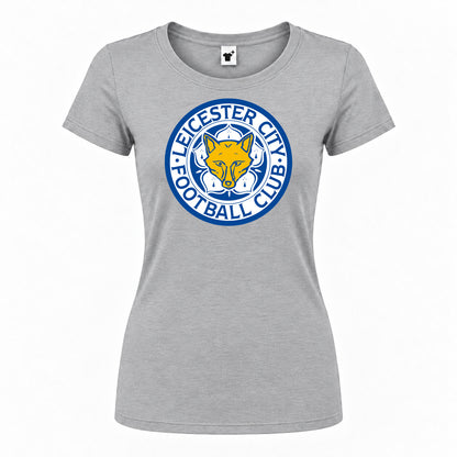 Women's Leicester City FC Round Neck T-Shirt — Grey — original logo on current Drive garment