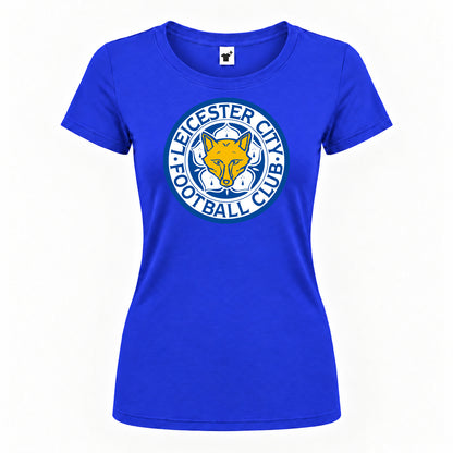 Women's Leicester City FC Round Neck T-Shirt — Royal Blue — original logo on current Drive garment