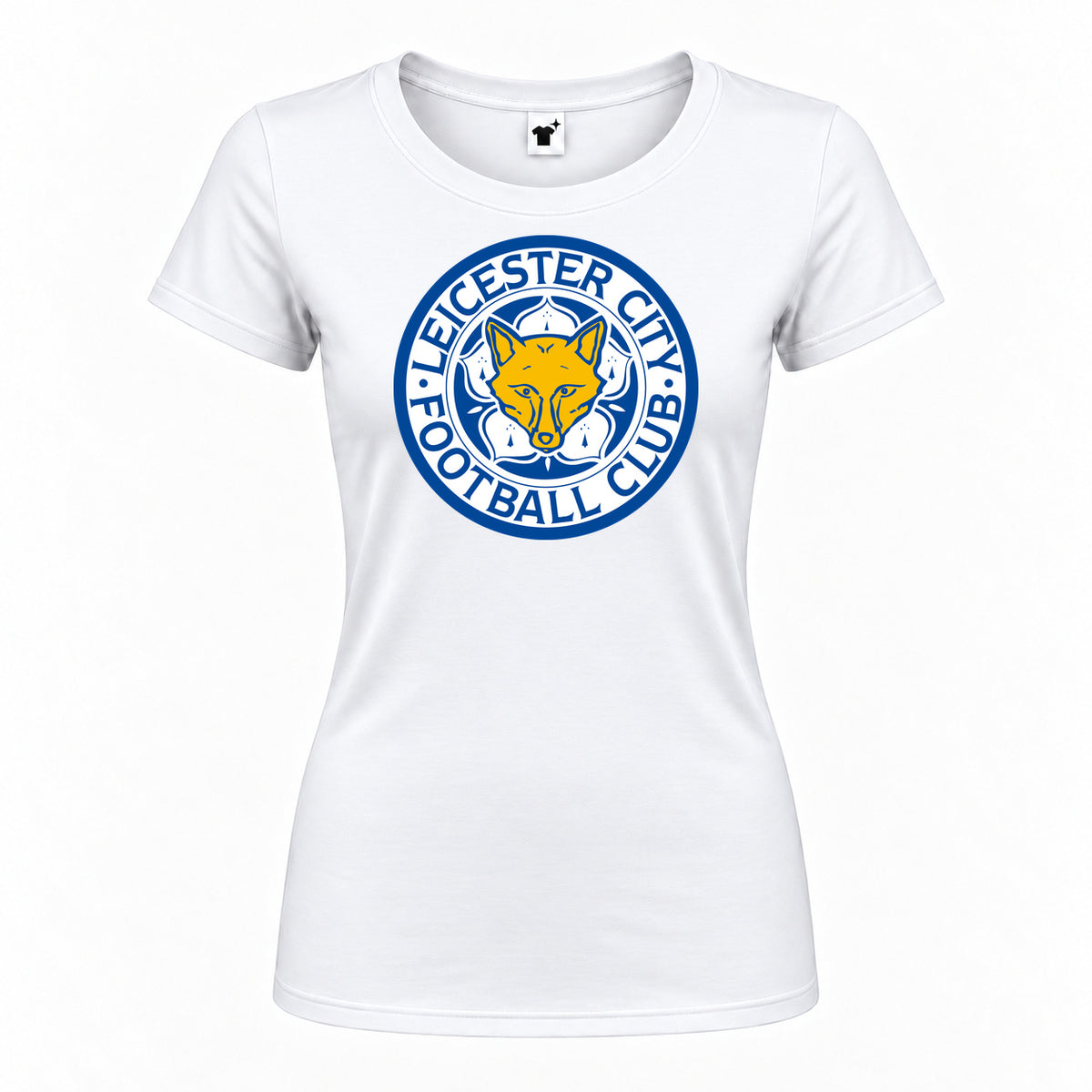 Women's Leicester City FC Round Neck T-Shirt — White — original logo on current Drive garment