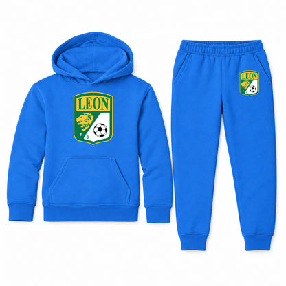 Leon FC youth hoodie jogger set, Blue, Youth Large ages 10–12