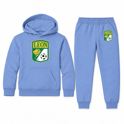 Leon FC youth hoodie jogger set, Carolina Blue, Youth Large ages 10–12