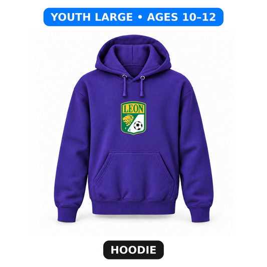 Leon FC - Youth Large Hoodie (Ages 10–12) | Color: Purple
