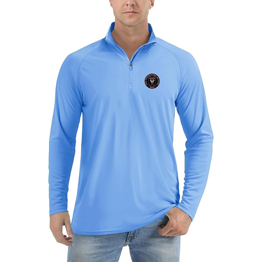 Men’s Inter Miami FC - Lightweight Quarter-Zip Athletic Shirt – Long Sleeve Performance Wear