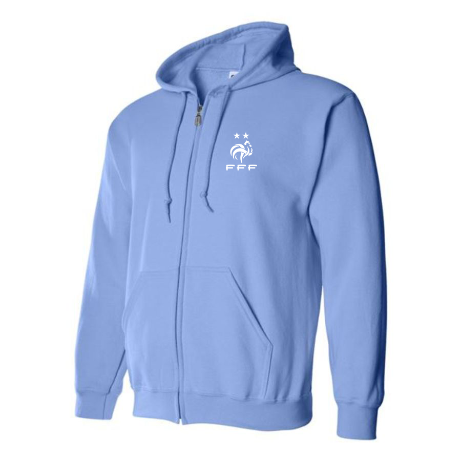 Men's France Soccer Zipper Hoodie