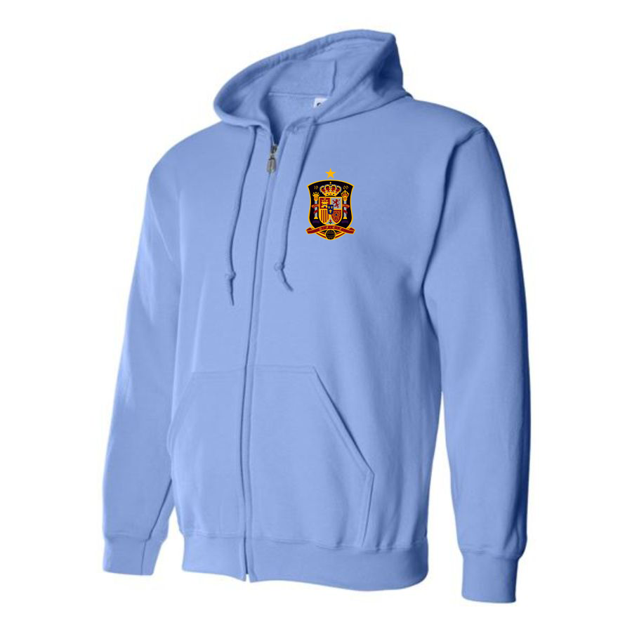 Men's Spain National Soccer Team Zipper Hoodie