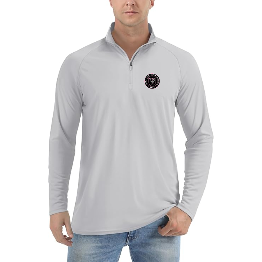 Men’s Inter Miami FC - Lightweight Quarter-Zip Athletic Shirt – Long Sleeve Performance Wear