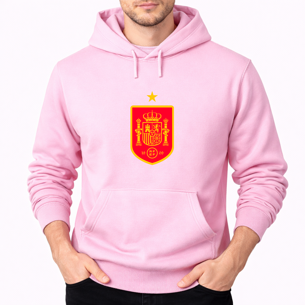 Men's Spain Red Logo National Soccer Team Pullover Hoodie