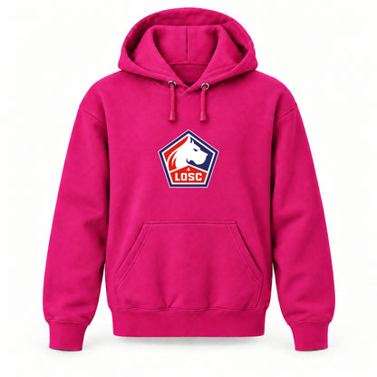Lille Olympique FC - Youth Large Hoodie (Ages 10–12) | Color: Hot Pink
