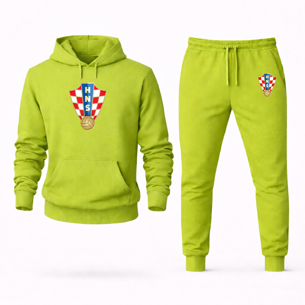 Men's Croatia National Soccer Team Hoodie Joggers Set