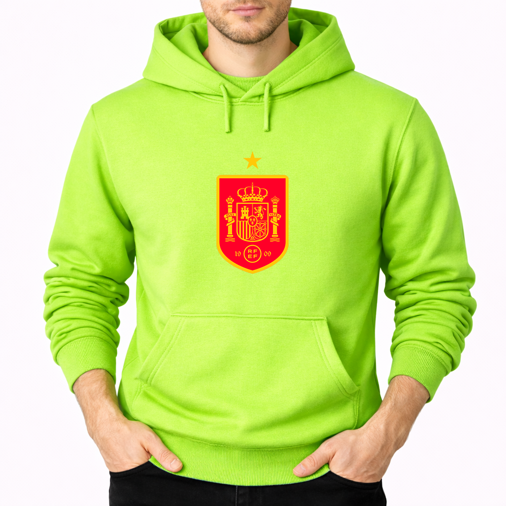 Men's Spain Red Logo National Soccer Team Pullover Hoodie