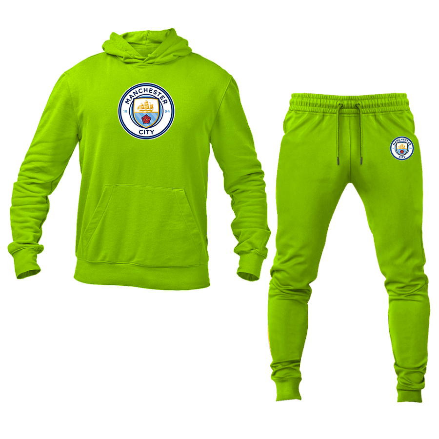 Men's Manchester City Soccer Logo Hoodie Joggers Set