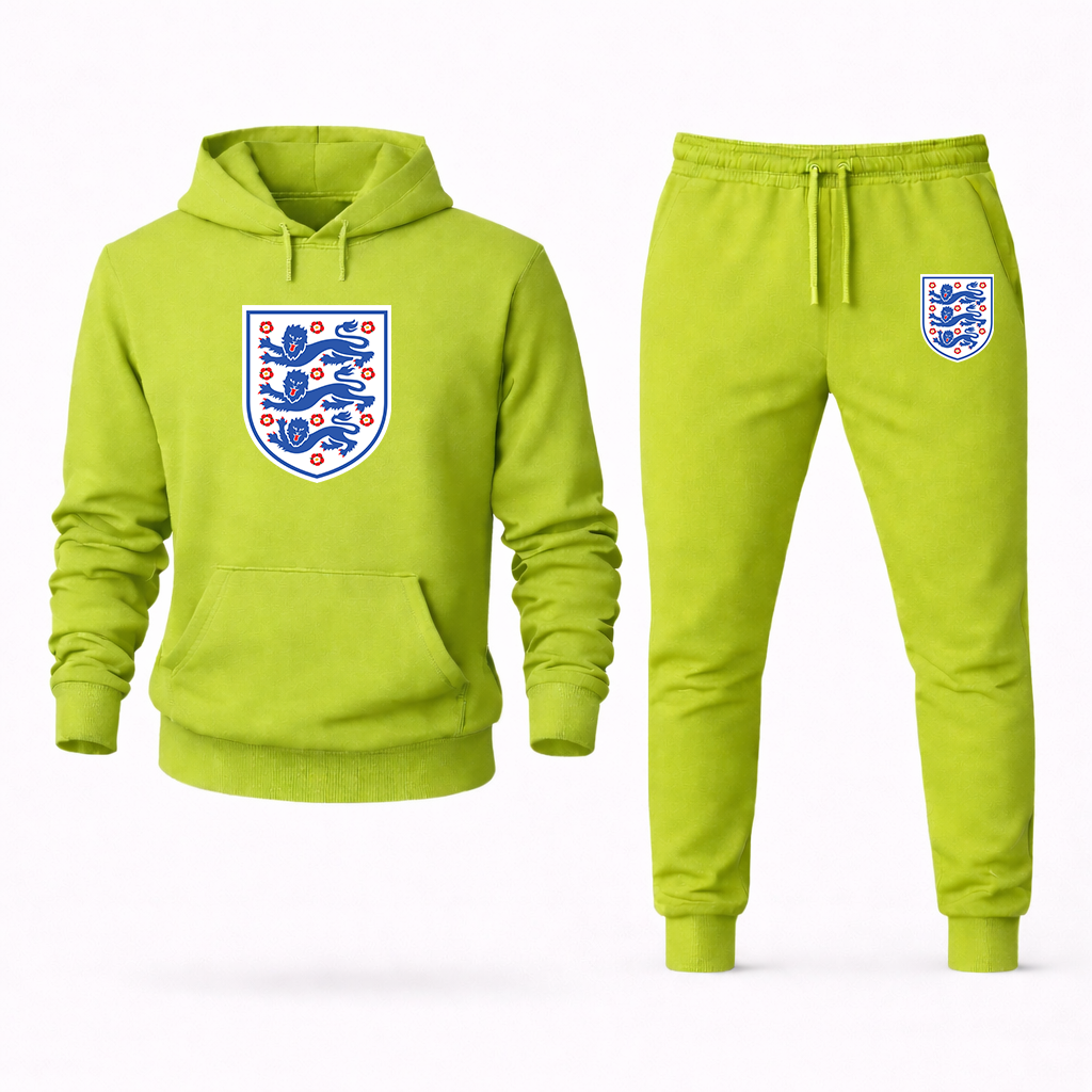 Men's England National Football Team Logo Hoodie Joggers Set