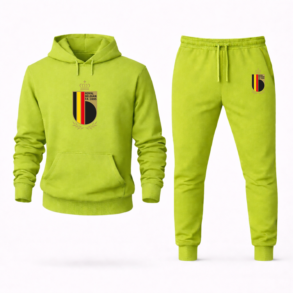 Men's Belgium National Soccer Team Logo Hoodie Joggers Set