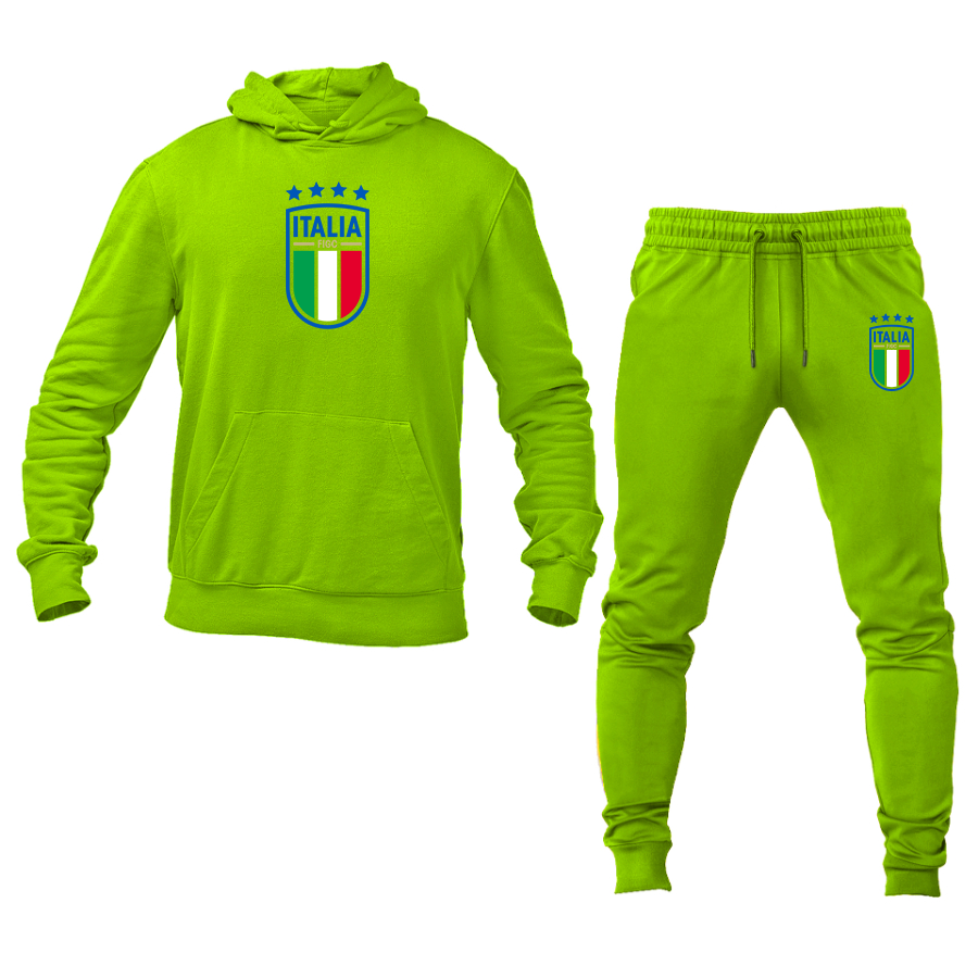 Men's Italy National Soccer Hoodie Joggers Set